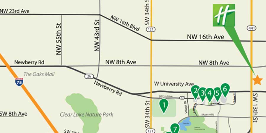 Map of UF and Santa Fe College Sports Venues PDF