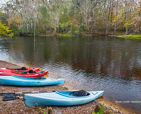 Kayaking at the Santa Fe River - minutes from the Gaineville and Alachua county area's beautiful outdoors