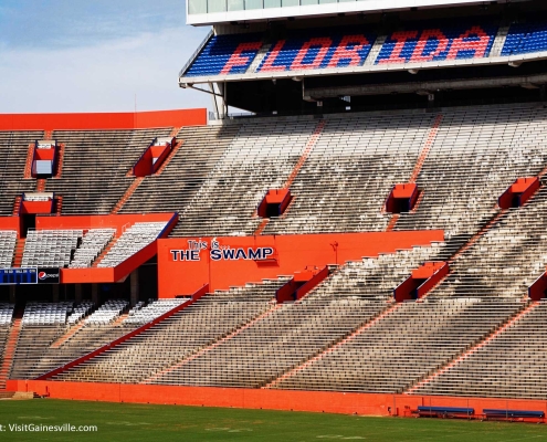 Less than 1 mile from The Swamp, UF's Ben H. Griffin Stadium, home of Florida Gators football